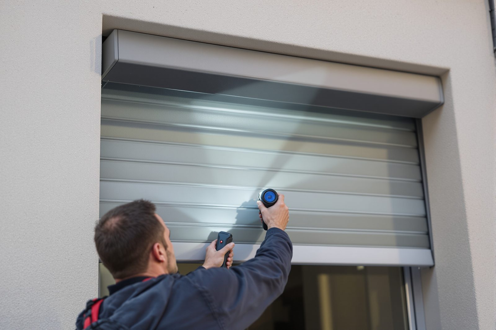 Inspection d'un coffre de volet roulant en rénovation à Lyon