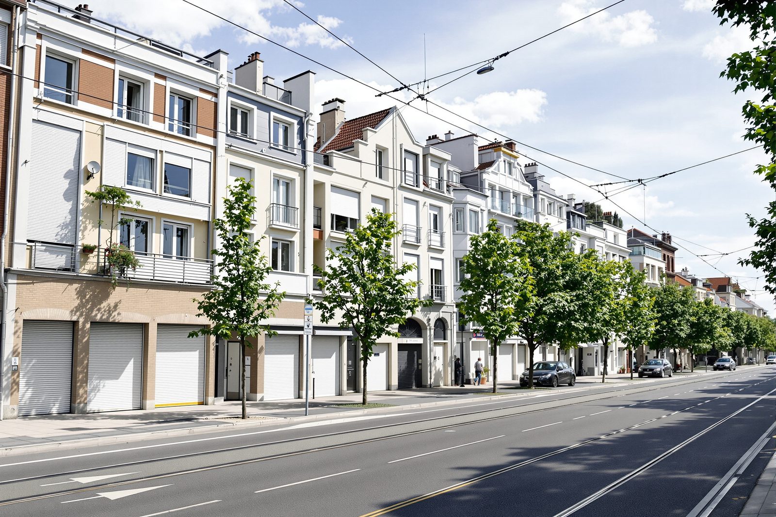Quartier résidentiel à Vaulx-en-Velin avec volets roulants